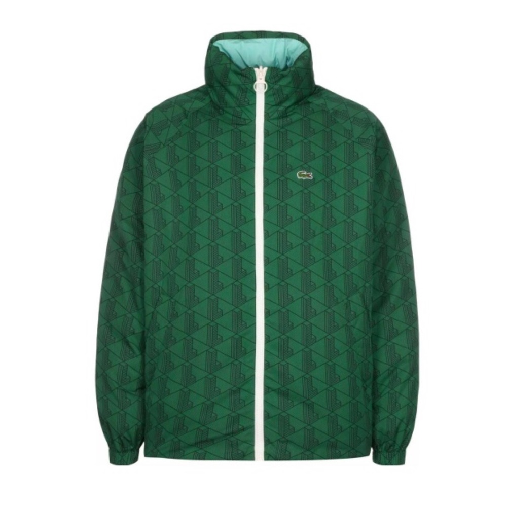 Lacoste Green Patterned Jacket 100% polyester NEW with TAGS